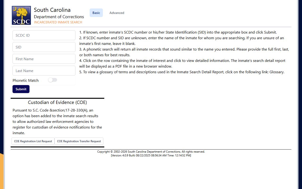 SCDC inmate search for Kershaw Correctional Institution and Reentry Center inmate lookup